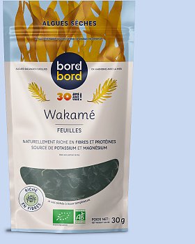 Algue bio wakamé bord à bord